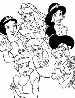 A coloring page of princess